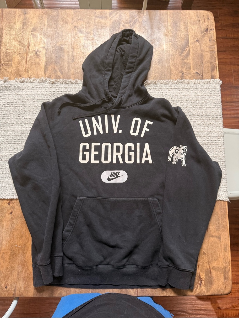 Nike Black University of Georgia Pullover Hoodie with White Print